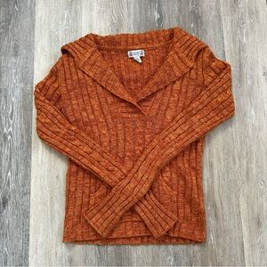 Y2K Duck Head Jeans Co. Sweater Size L Acrylic Burnt Orange RN # 82814